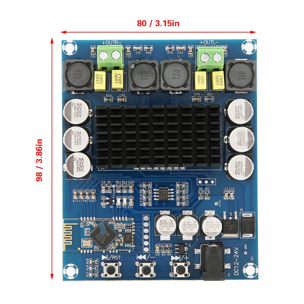 Walfront 120Wx2 TPA3116D2 CSR8635 4.0 Bluetooth Digital Audio Amplifier Board - Dual Channel Stereo Power Amp Module for Home Theater, Car Audio & DIY Speaker Projects