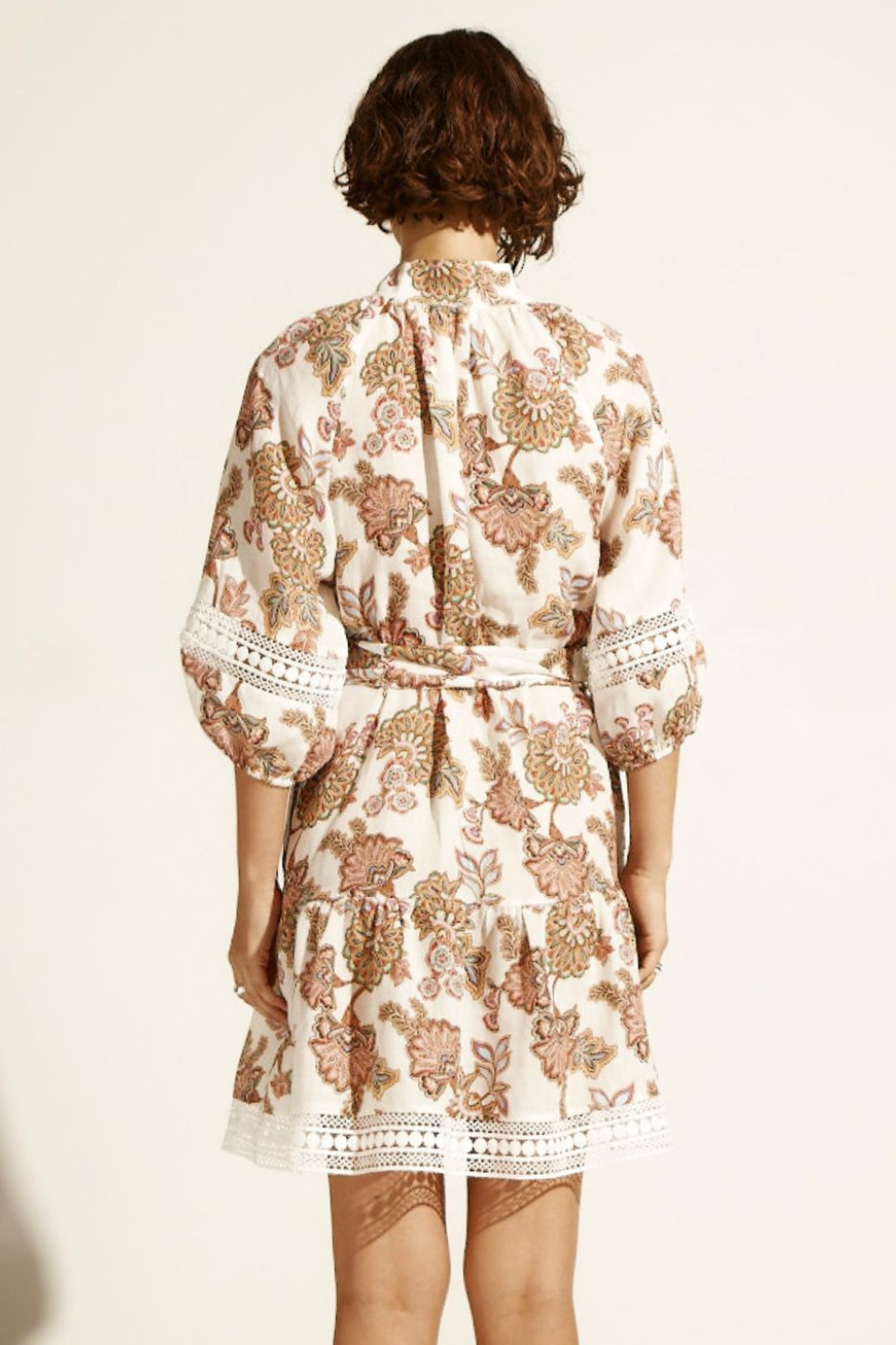 Alight Cream Paisley Short Sleeve Mini Dress - Floral Summer Party Dress for Women, Perfect for Beach Vacations & Date Nights
