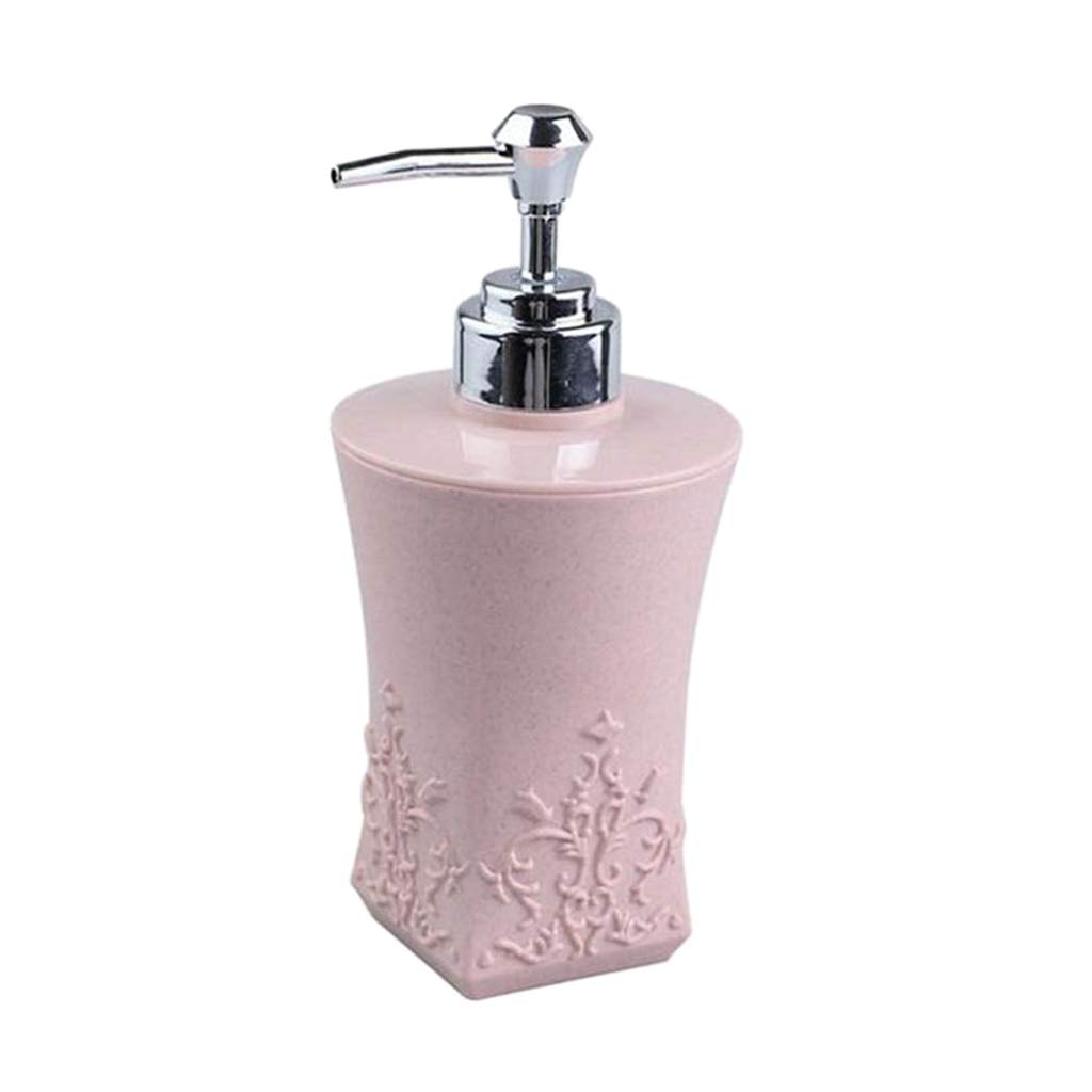 Homozy Foaming Soap Dispenser - Rust Proof Lid & BPA Free Pump, Square Pink Bathroom Soap Dispenser for Sink, Kitchen, or Countertop - Elegant Home & Office Accessory