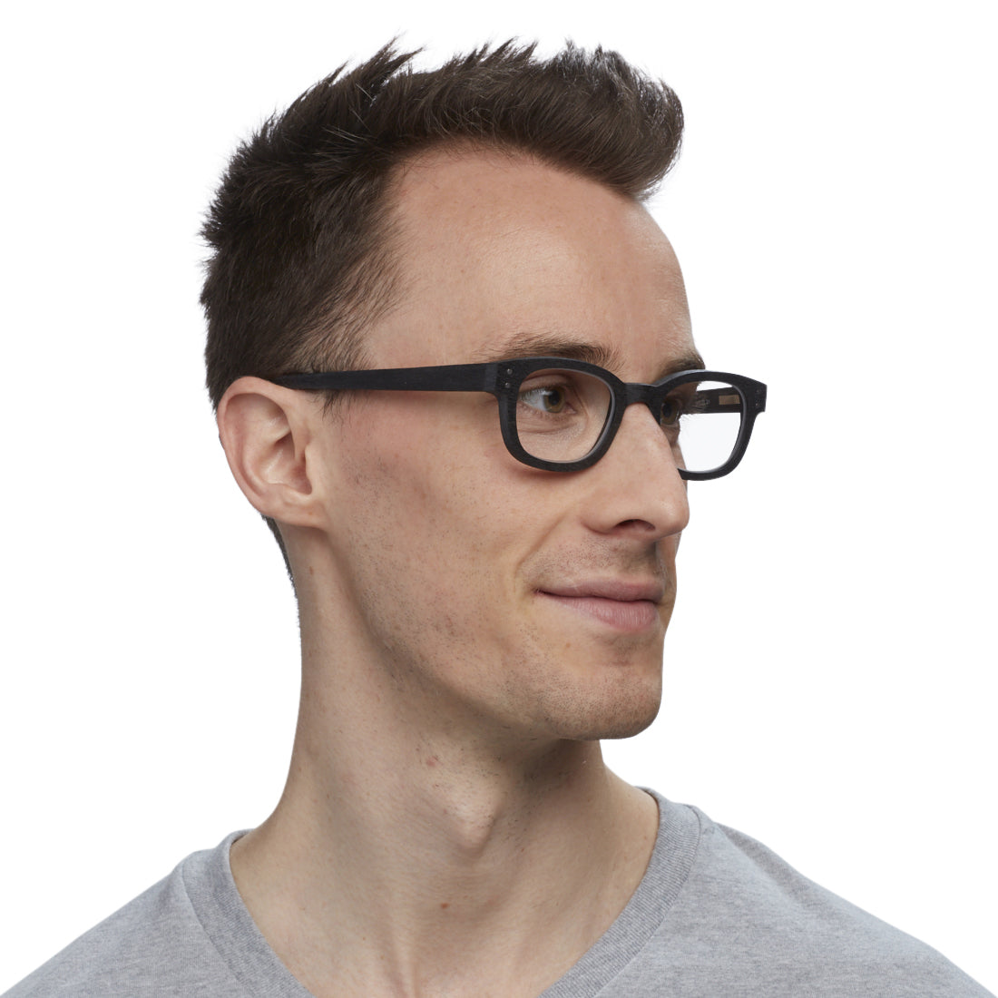 Biff Narrow Color 00 Matte Black Woodgrain Eyeglass Frames - Lightweight & Durable for Men & Women - Perfect for Office, Reading & Everyday Wear