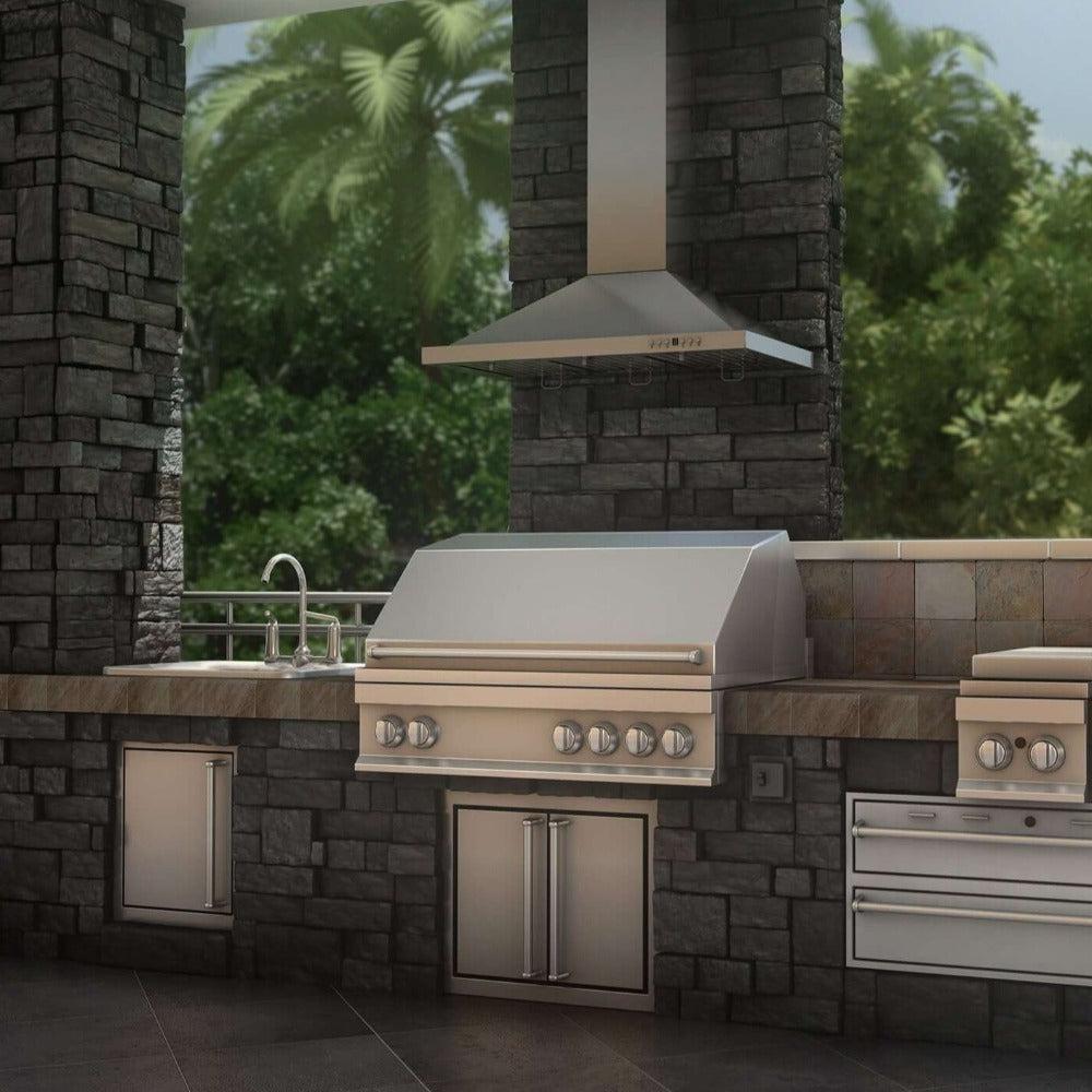ZLINE KB 304 Stainless Steel Convertible Wall Mount Range Hood - Outdoor Approved Ventilation for Kitchens, Perfect for BBQ Grills & Outdoor Cooking Areas