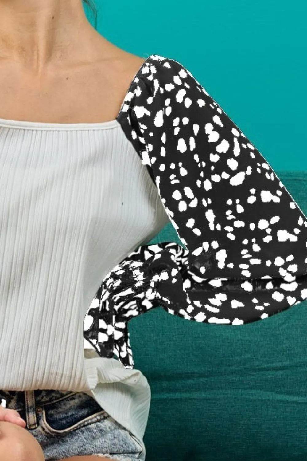 BiBi Ribbed Leopard Print Long Sleeve Tops for Women | Trendy Casual & Party Wear | Perfect for Date Night, Office Outfits & Weekend Brunch