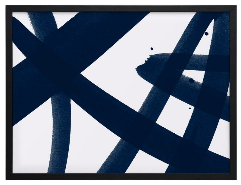 Balancing Act Evening Ink Framed Art Print - Modern Abstract Wall Decor for Living Room, Bedroom & Office - Perfect for Home Decor & Gift Giving