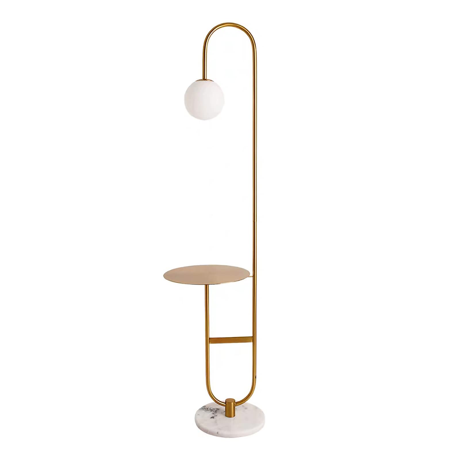 DJAMEL LED Gold Floor Lamp with Marble Base - 60.2