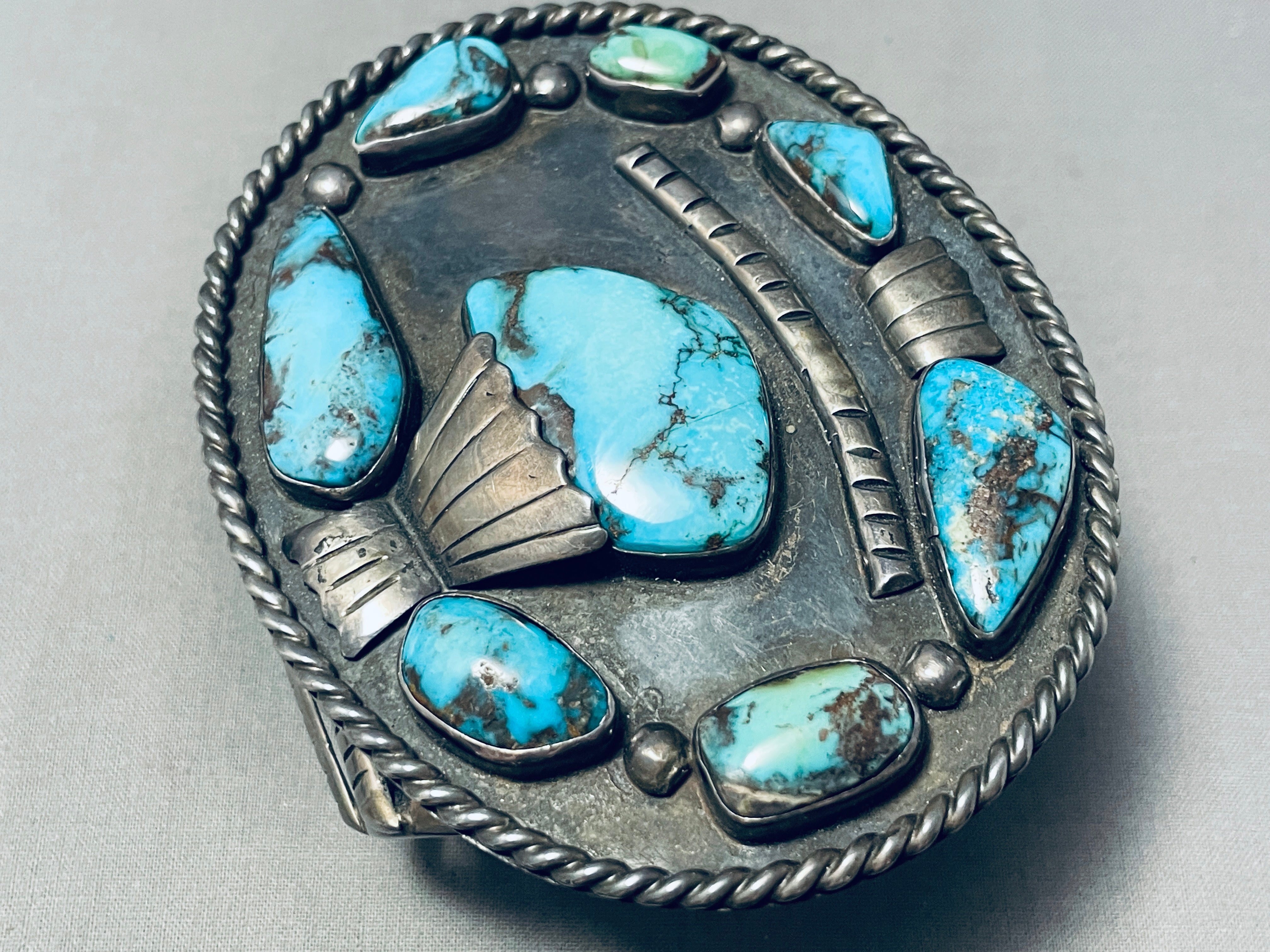 Vintage Navajo Morenci Turquoise Sterling Silver Bracelet - 165g Handmade Native American Jewelry for Women, Boho Fashion & Gift Ideas