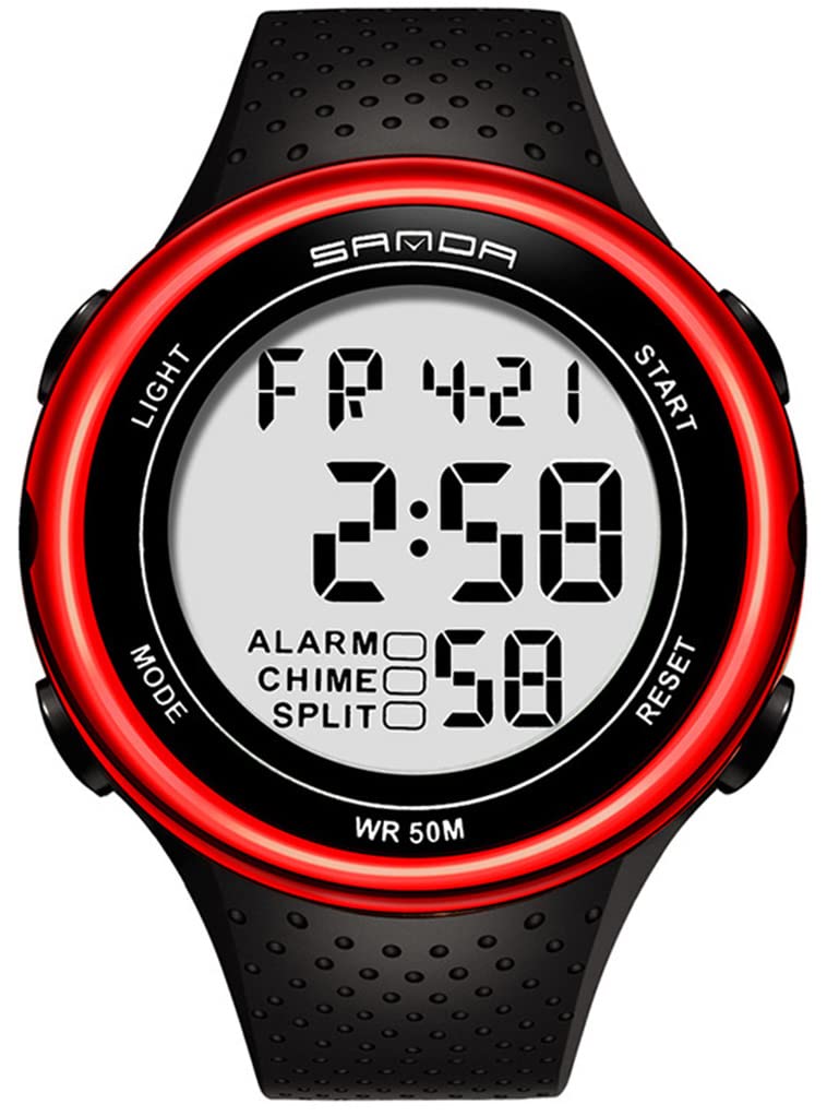 KINGNUOS Men's Digital Sports Watch - Large LED Display, Waterproof, Alarm, Stopwatch - Perfect for Outdoor Activities, Running, Hiking & Gym Workouts