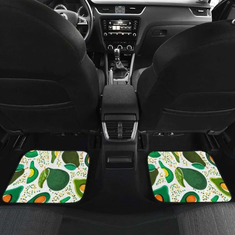 Premium Avocado Print Car Mats - Non-Slip Front & Back Seat Floor Liners for Cars, SUVs & Trucks - Waterproof & Durable for All-Weather Protection - Perfect for Road Trips & Daily Commutes