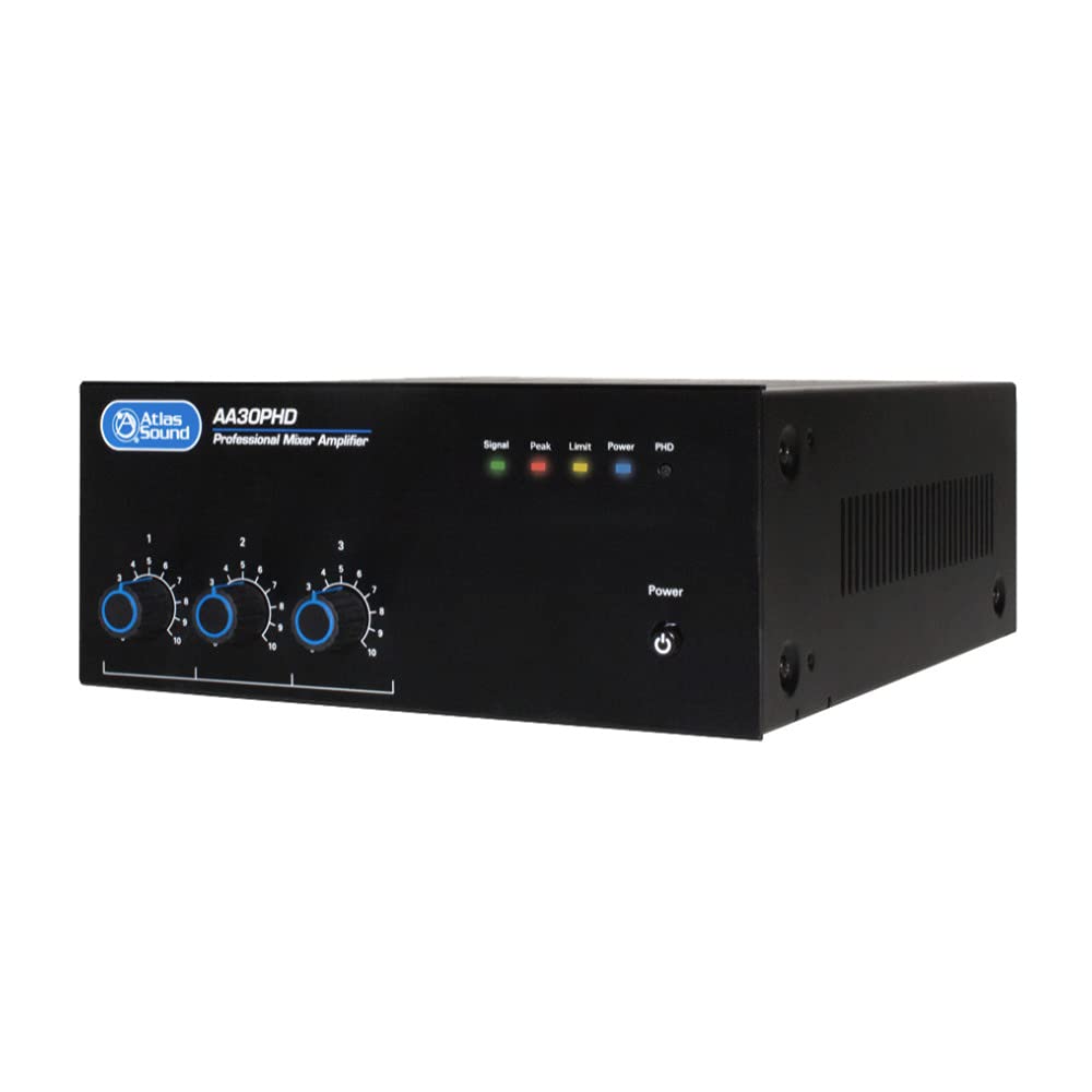 Atlas Sound 30W 3-Channel Mixer Amplifier - Professional Audio Mixing for Home Studio, DJ Setup & Live Performances