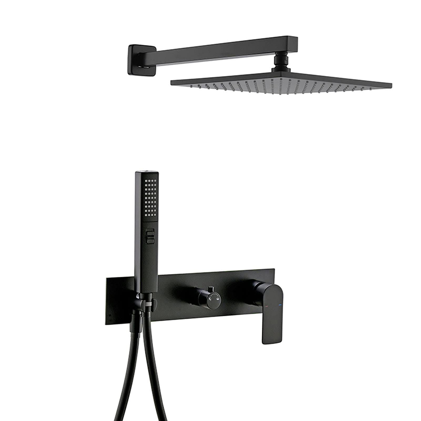 Premium Matte Black Shower Faucet Set - 10