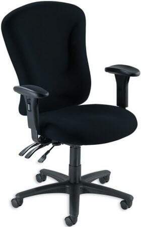 Lorell 66153 Ergonomic Office Chair with Upholstered Seat - Adjustable Height & Lumbar Support for Home & Business Workspaces