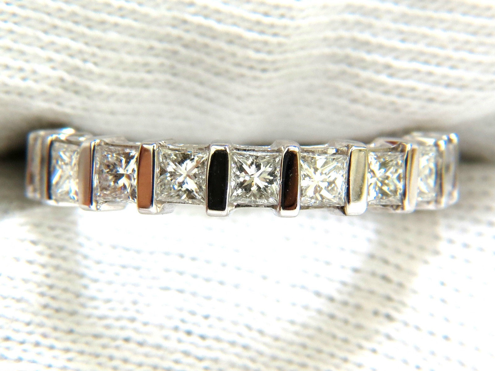 2.85CT Princess Cut Diamond Eternity Ring in 14KT Gold, H/VS Quality, Size 7.25, Channel Setting - Perfect for Anniversaries, Engagements & Special Occasions