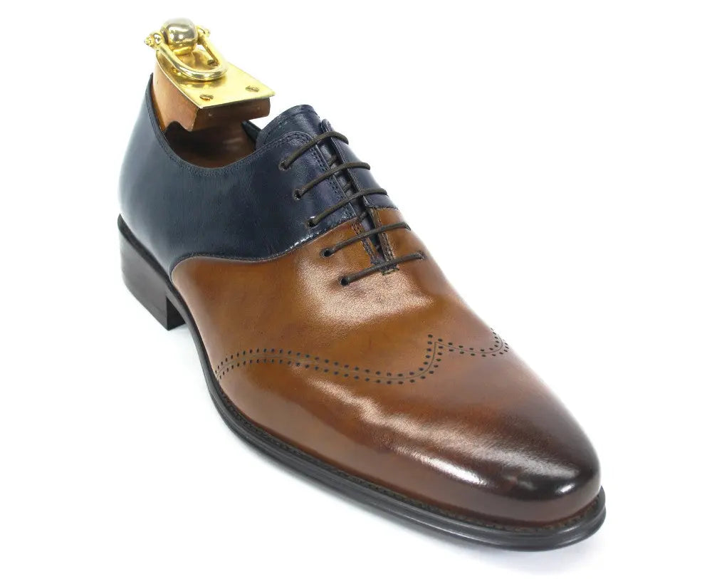 Two-Tone Leather Lace-Up Oxford Shoes for Men - Classic Casual & Formal Dress Shoes - Perfect for Office, Business, Wedding & Special Occasions