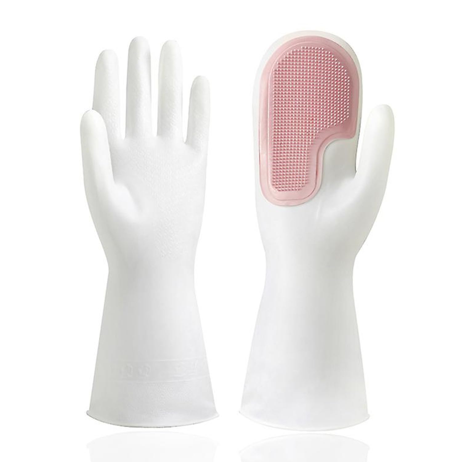 Heat Resistant Reusable Silicone Gloves for Kitchen Cleaning, Pet Grooming & Gardening - Non-Slip Durable Multi-Purpose Gloves (Pink, MS-2010) | Perfect for Cooking, Dishwashing, Dog Bathing & Outdoor Planting
