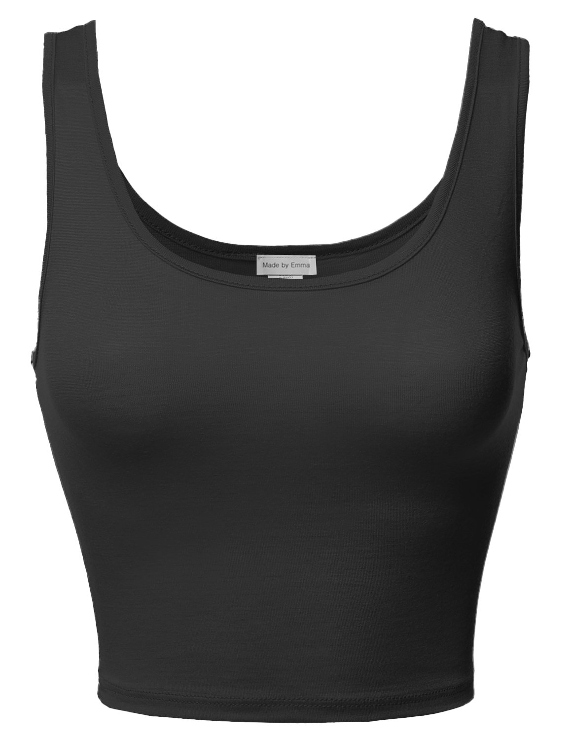 Emma Women's Junior Sleeveless Crop Tank Top - Soft Basic Solid Tee for Casual Wear, Summer Outfits, Layering & Gym