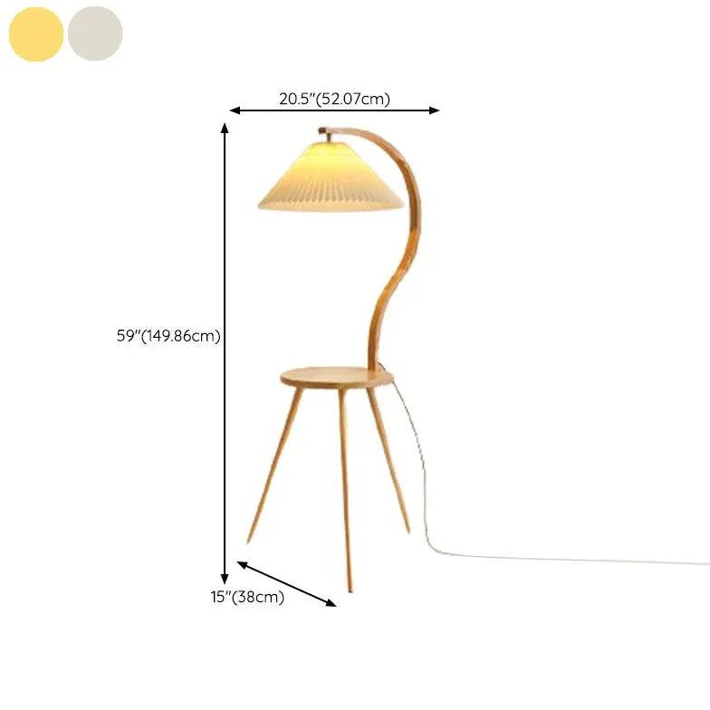 Solid Wood Tripod Floor Lamp - Adjustable Height Modern Standing Light for Living Room, Bedroom, or Tea Table - Perfect for Reading, Relaxing & Home Decor