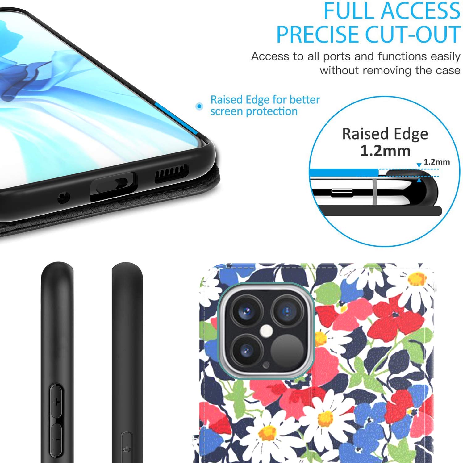 RFID Blocking PU Leather Wallet Case for Apple iPhone 12 Pro Max (6.7