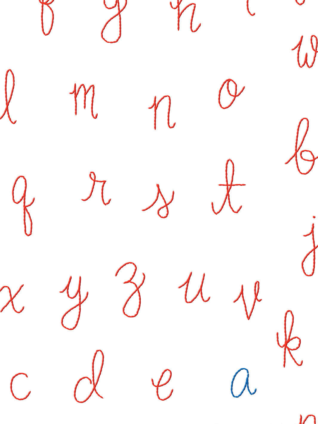 LF Alphabet Wallpaper - Peach with Persimmon Accent Letters | Lingua Franca Decorative Wallpaper for Nursery, Kids Room & Home Decor