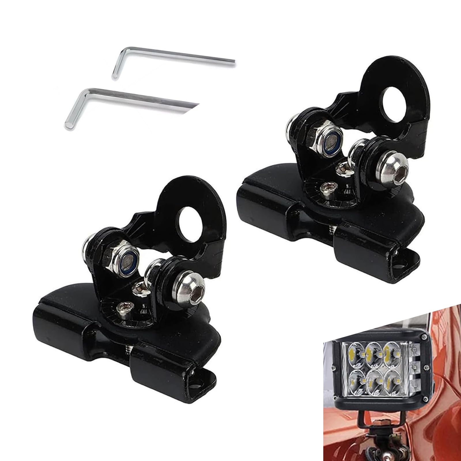 2 Pack Universal Car LED Light Mount - Waterproof Adjustable Grille Bracket for Truck SUV & Off-Road Use