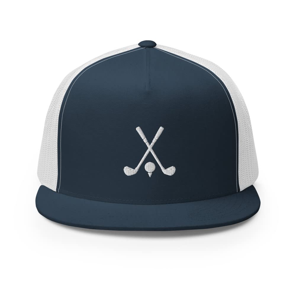 Golf Trucker Hat for Men - Embroidered 5 Panel Mesh Cap | Golf Club & Outdoor Sports