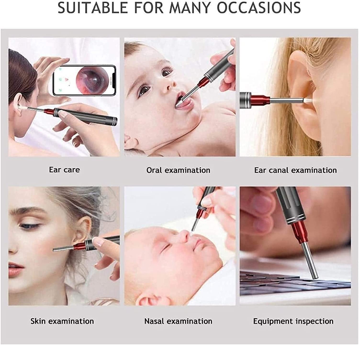 Ear Wax Removal Camera - IP67 Waterproof Earwax Cleaner Tool with Visual Inspection for Kids & Adults | Safe Ear Cleaning Kit for Home Use & Travel