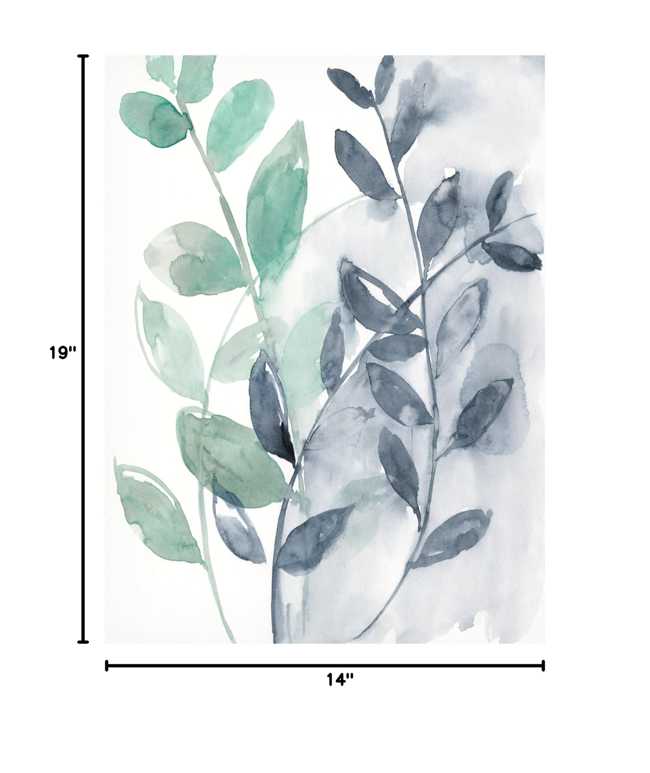 Jennifer Goldberger 'Water Flow Leaves I' Canvas Art Print - Modern Nature Wall Decor for Living Room, Bedroom & Office - Handmade Floral Botanical Painting