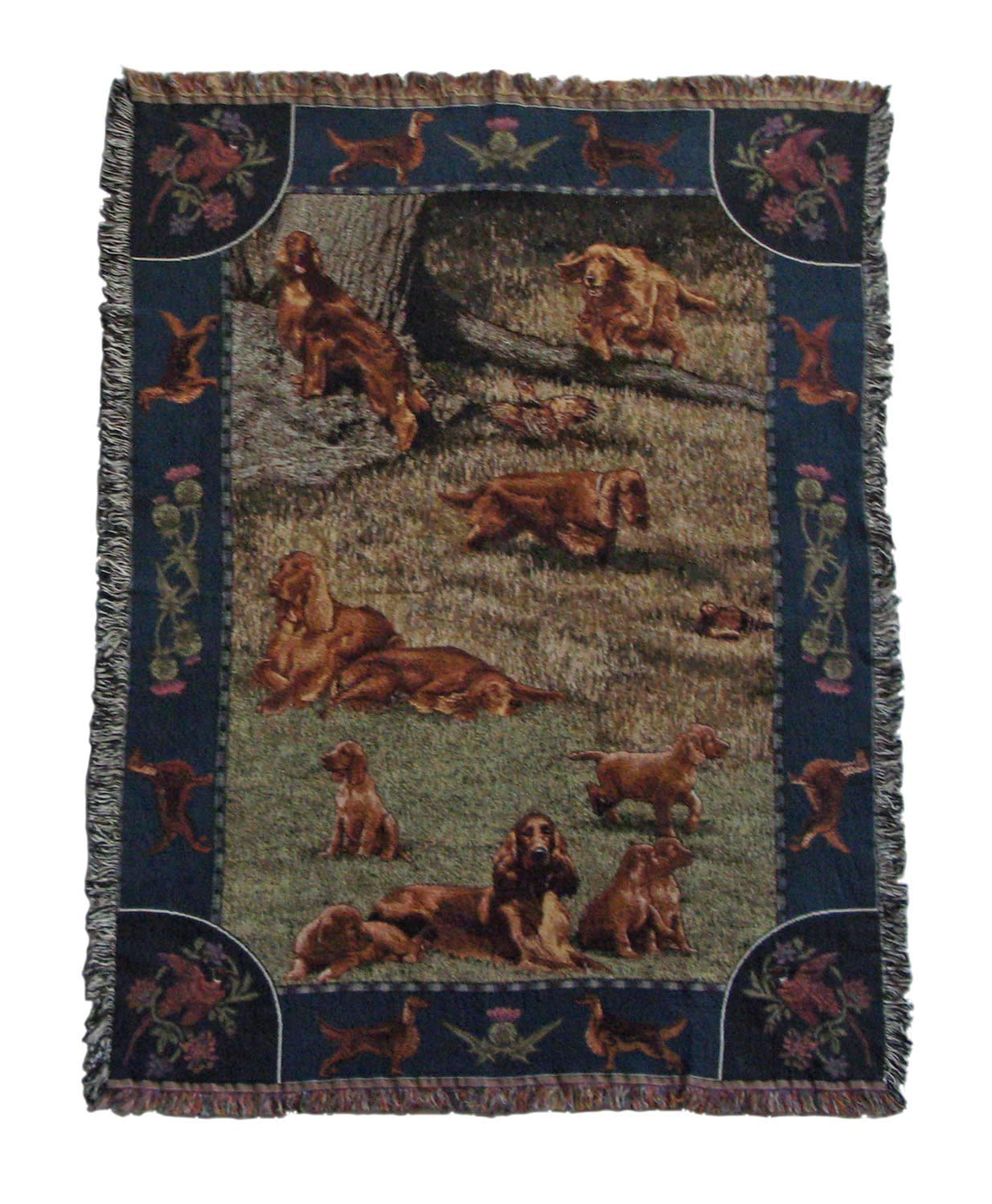 Irish Setter Dog Breed Tapestry Throw Blanket - Soft Cozy Fleece Blanket with Irish Setter Dog Print - Perfect for Home Decor, Couch, Bed, and Gift for Dog Lovers