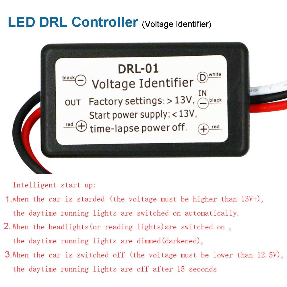 YSY 2PCS DRL Controller for Auto Car LED Daytime Running Lights - 12-18V Relay Harness with Dimmer On/Off Switch - Compatible with Fog Lights (DRL-01) | Perfect for Enhanced Vehicle Safety & Style in Day/Night Driving