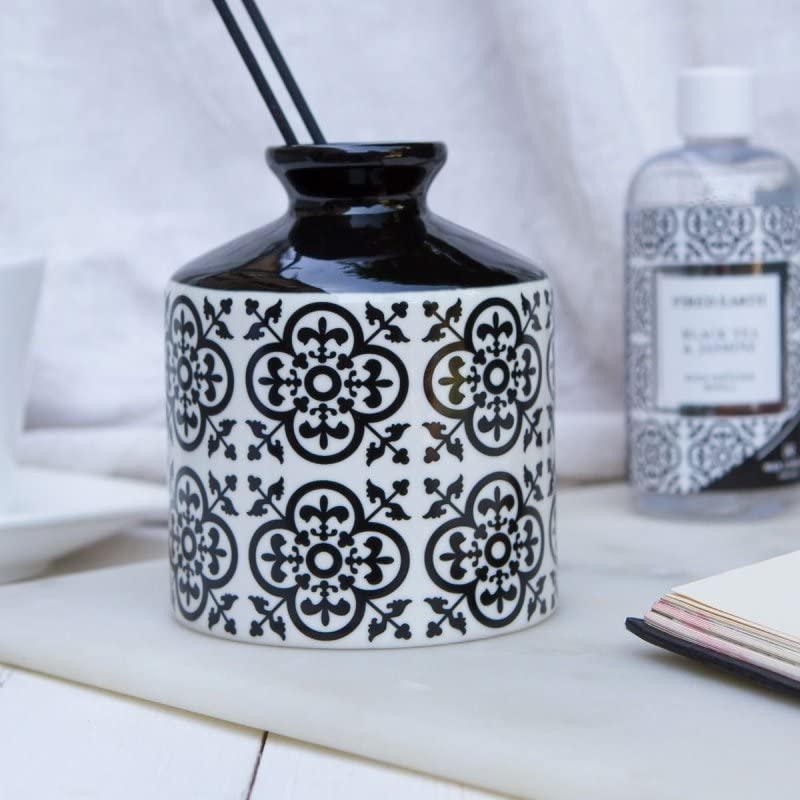 WAX LYRICAL Fired Earth Ceramic Black Tea & Jasmine Reed Diffuser Gift Set - Home Fragrance, Aromatherapy, Relaxation for Bedroom, Bathroom & Living Room