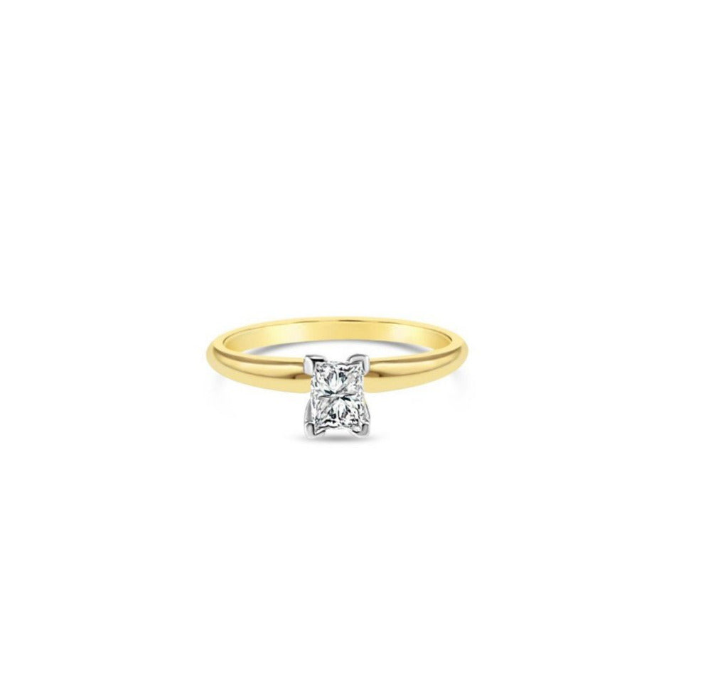 0.25 Carat Emerald Cut Solitaire Diamond Engagement Ring - Elegant Wedding Proposal Jewelry for Her, Perfect for Anniversaries & Special Occasions