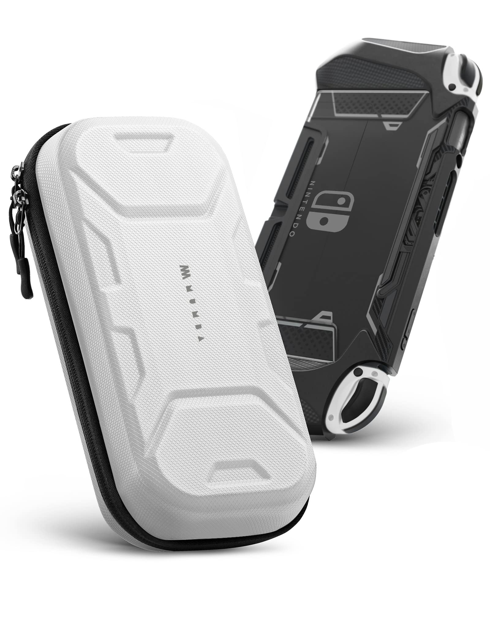 Nintendo Switch Carrying Case for OLED Model - Mumba Plus Version Protective Travel Pouch with Large Storage Capacity (White) | Perfect for Gaming On-The-Go, Travel Protection & Switch Accessories Organization