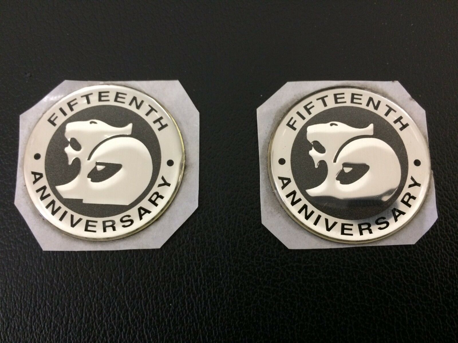 Genuine VX VY 15th Anniversary Corporate HSV Badge Pair - Rare Collectible Car Emblems for Holden Commodore - Perfect for Car Enthusiasts & Restoration Projects