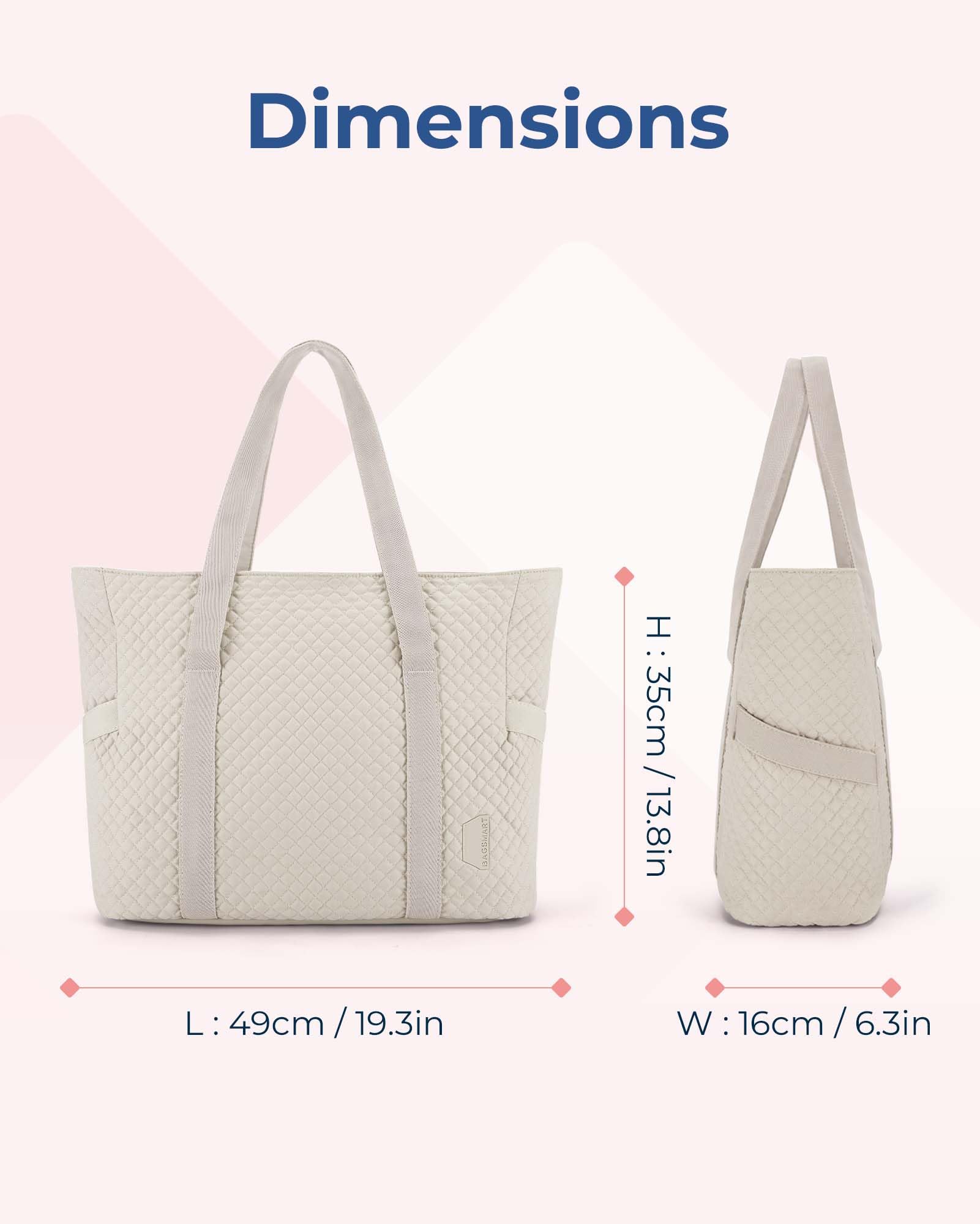 BAGSMART Large Tote Bag for Women - Stylish Travel Shoulder Bag with Top Handle & Yoga Mat Buckle | Perfect for Gym, Work, Travel & Everyday Use | Durable & Spacious Handbag for Yoga, Office & Weekend Getaways