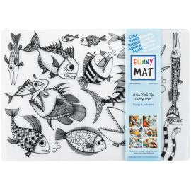 Funny Table Top Coloring Mat for Kids - Reusable & Washable Art Activity Mat for Dining, Parties & Creative Play