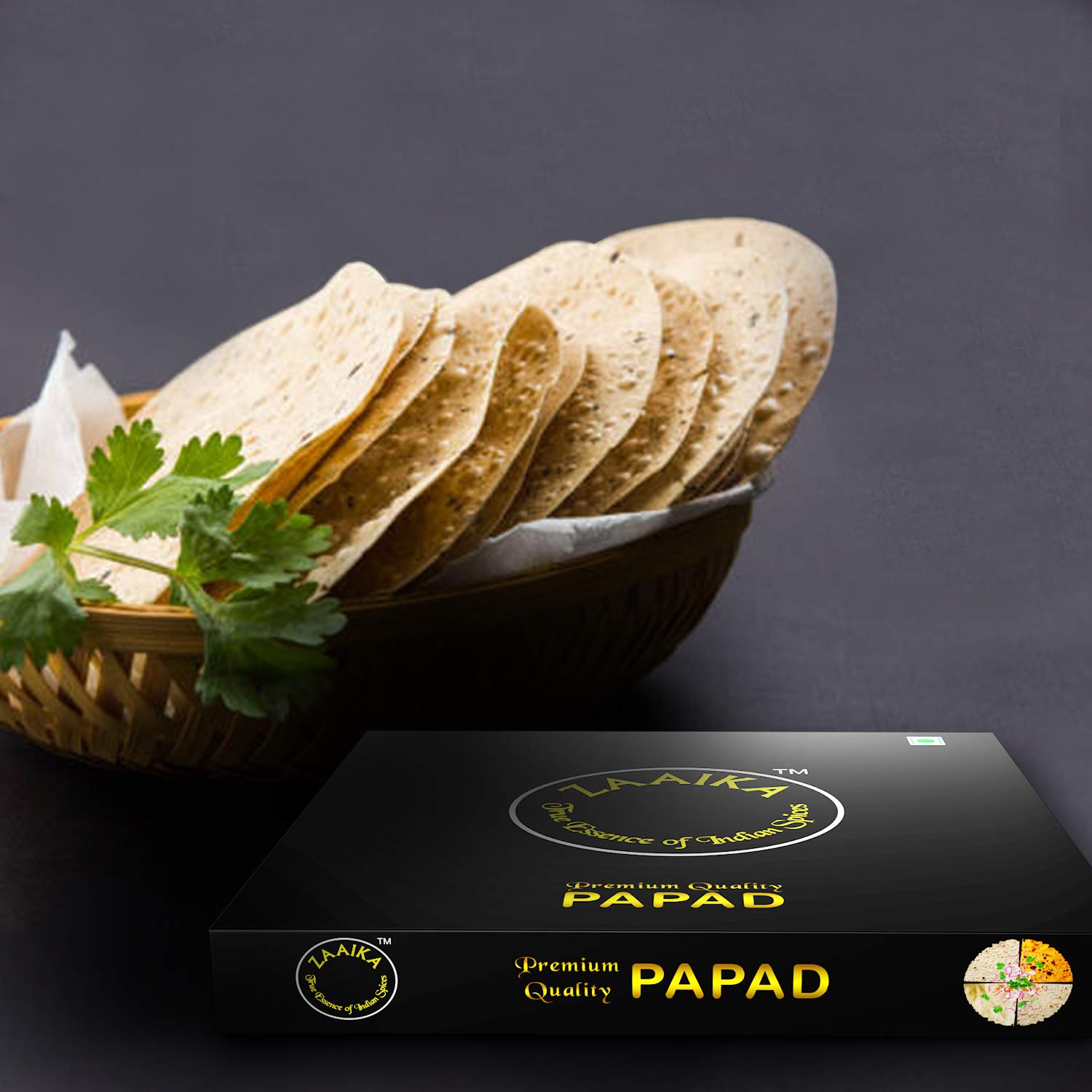 Premium Zaaika Rajasthani Papad - Crunchy Indian Snack Made with Moong & Urad Dal Mix - 500g Pack - Perfect for Parties, Tea Time & Healthy Munching