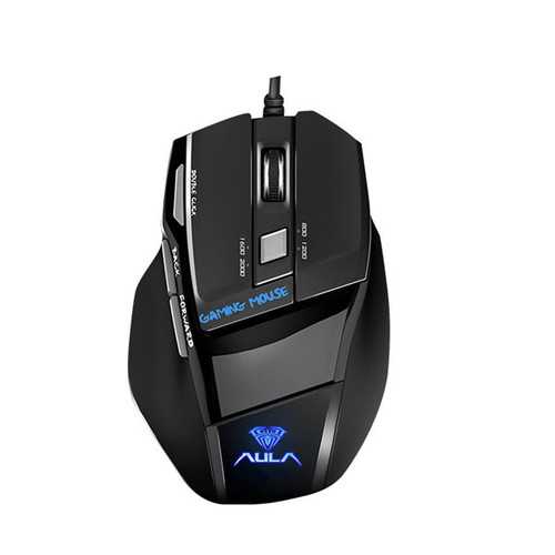 AULA Killing Soul Ice Crystal Version 7D 2000 DPI Adjustable Wired Gaming Mouse - RGB Lighting Ergonomic Design for PC Gaming & Office Work