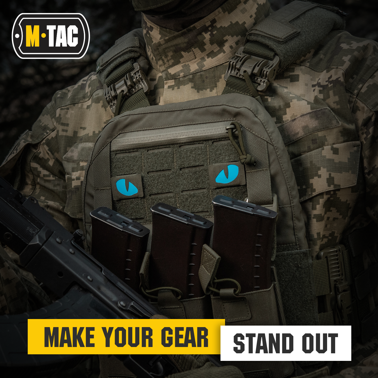 Tactical Morale Patch - Tiger Eyes Laser Cut (Pair) for Military, Airsoft & Outdoor Enthusiasts