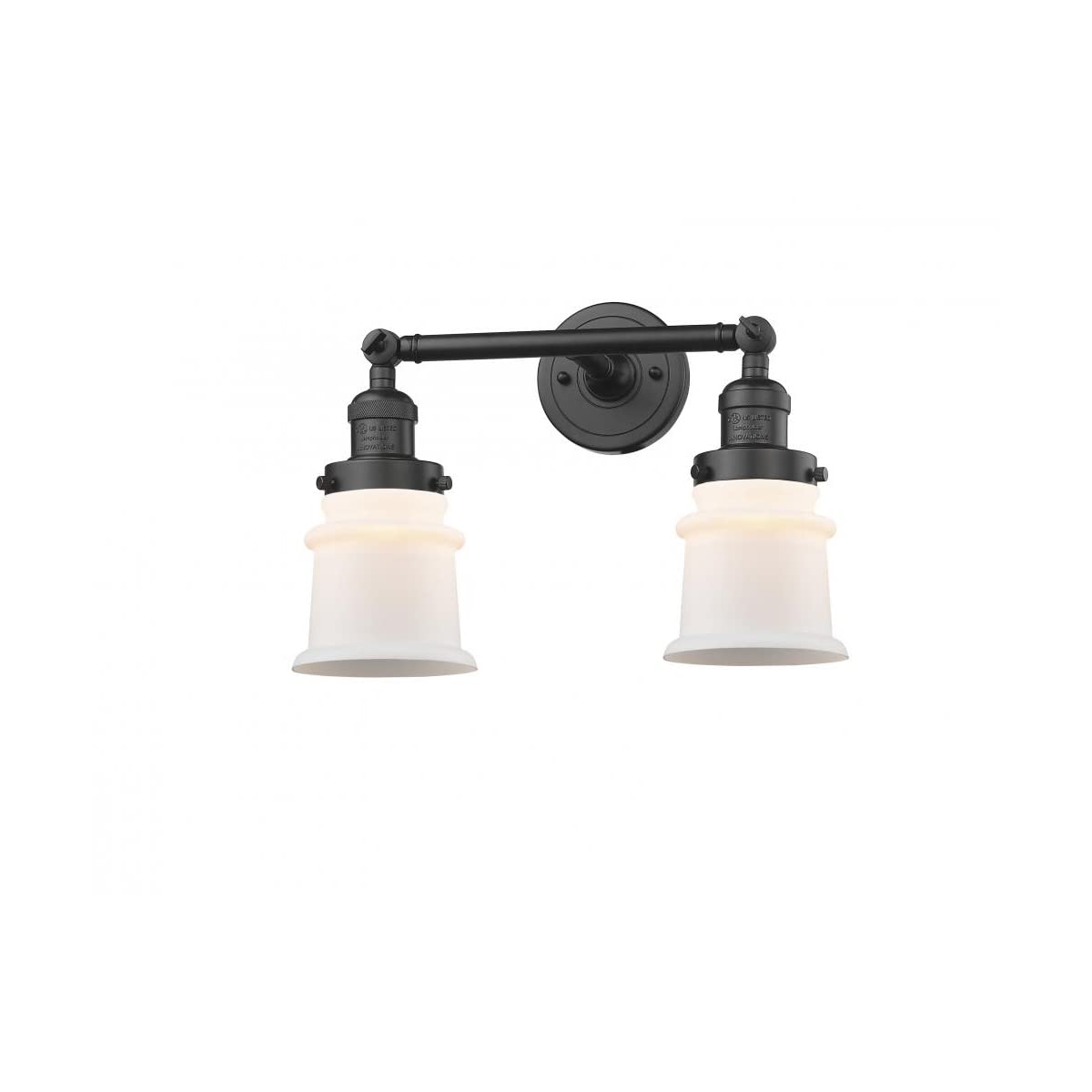 Franklin Restoration Collection 2-Light Bath Vanity Fixture in Oil Rubbed Bronze - Small Canton LED Bathroom Lighting for Modern & Traditional Homes
