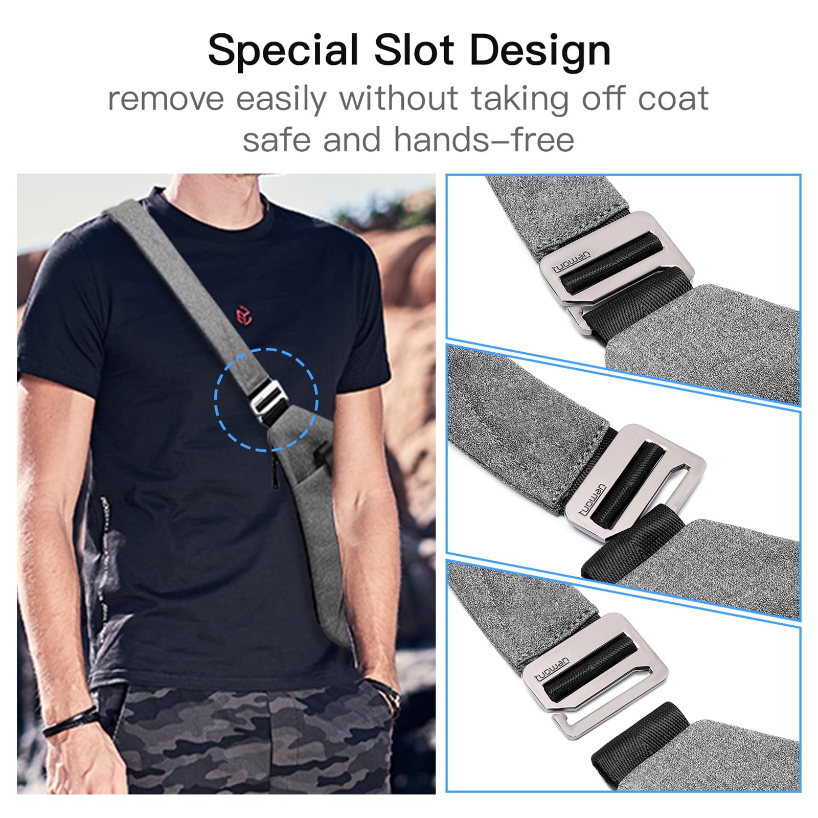 WEIATAS Sling Bag for Men & Women - Adjustable Chest Shoulder Backpack, Lightweight Crossbody Bag for Travel, Hiking, Cycling & Outdoor Activities