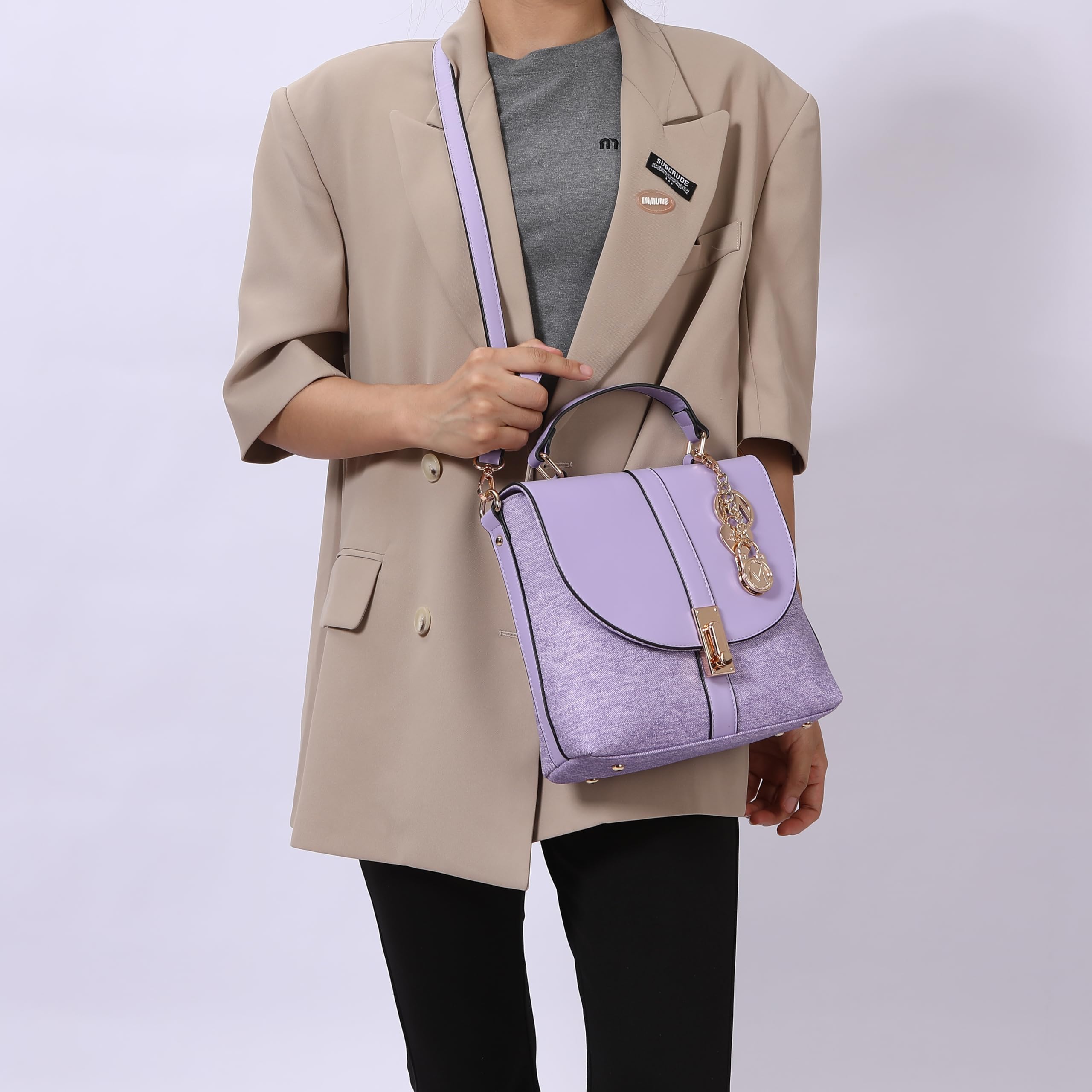 MKF Collection Women's Vegan Leather Shoulder Bag - Stylish Crossbody Purse Handbag by Mia K | Perfect for Work, Travel & Everyday Use