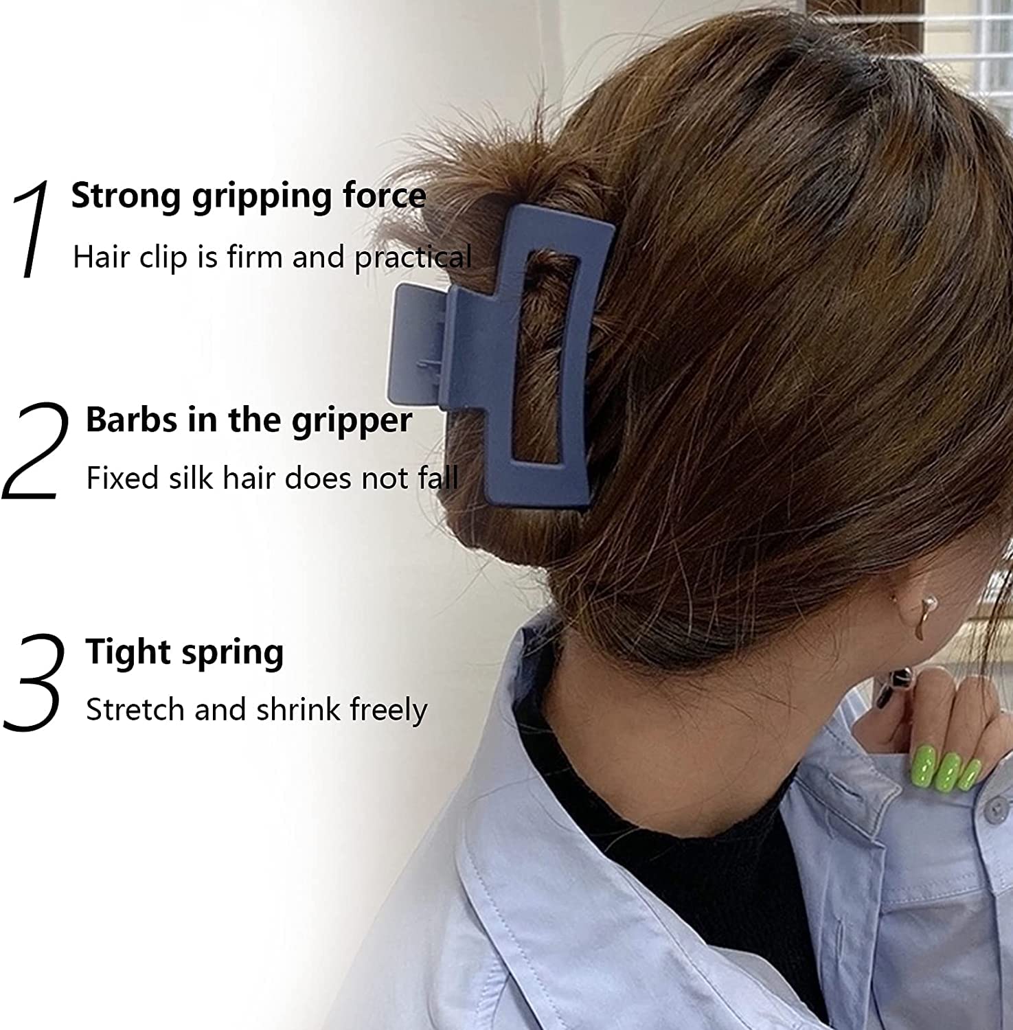 ALIBA COLLECTION Strong Hold Hair Claw Clips for Women - 3PCS Set for Thick & Thin Hair - Perfect for Updos, Ponytails & Everyday Hairstyles