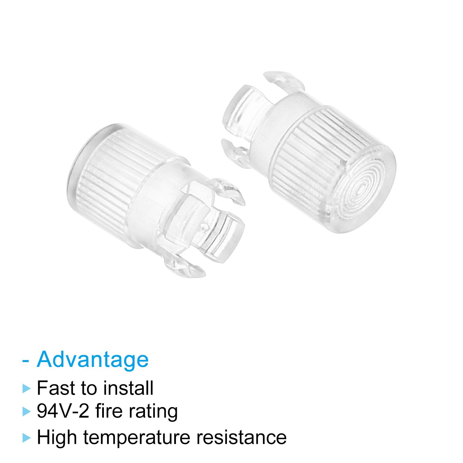 PATIKIL 20 Pack 5mm LED Lamp Sockets - Clear Light Emitting Diode Holder Caps for Bulb Bezel Mount, Panel Display & Protective Cover - Perfect for DIY Electronics, Home Lighting Projects & Display Cases