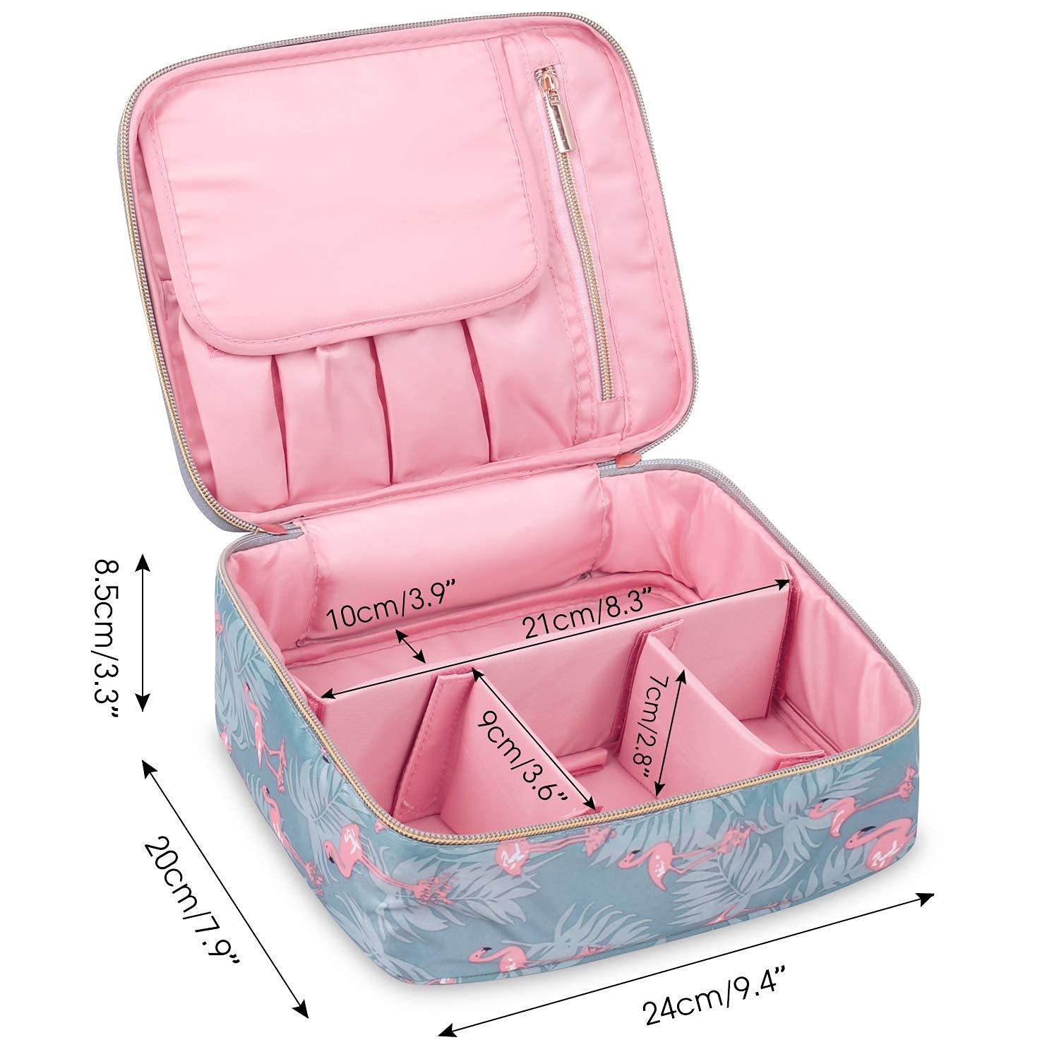 FASTUNBOX Professional Women's Makeup Organizer Bag with Zipper - Travel Cosmetic Storage Pouch for Makeup Brushes, Lipsticks & Skincare - Perfect for Travel, Home & Salon Use