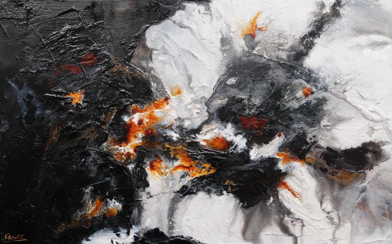 Rustic Charcoal Abstract Painting 63