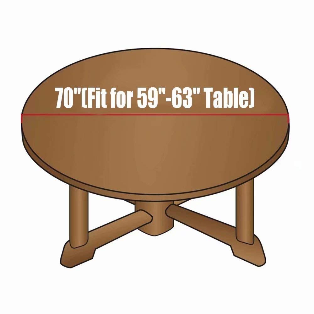 Halloween Elastic Edge Round Tablecloth - Happy Halloween Table Cover for 59