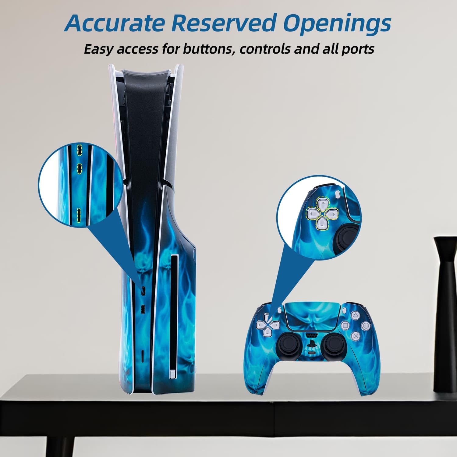 McBazel Vinyl Skin Sticker for PS5 Slim Disc Edition - Custom Decal Wrap, Protective Cover (Not Compatible with PS5/PS5 Pro) | Gaming Console Decoration & Personalization Accessory