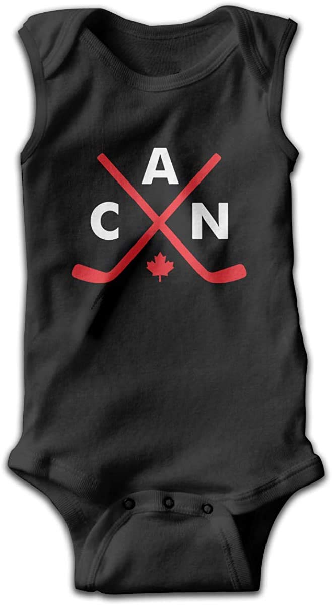 LyCheer Canadian Hockey Baby Sleeveless Bodysuit - Soft Infant Jumpsuit & Cute Romper Outfit for Boys & Girls - Perfect for Playtime, Photoshoots & Hockey Fan Family Events
