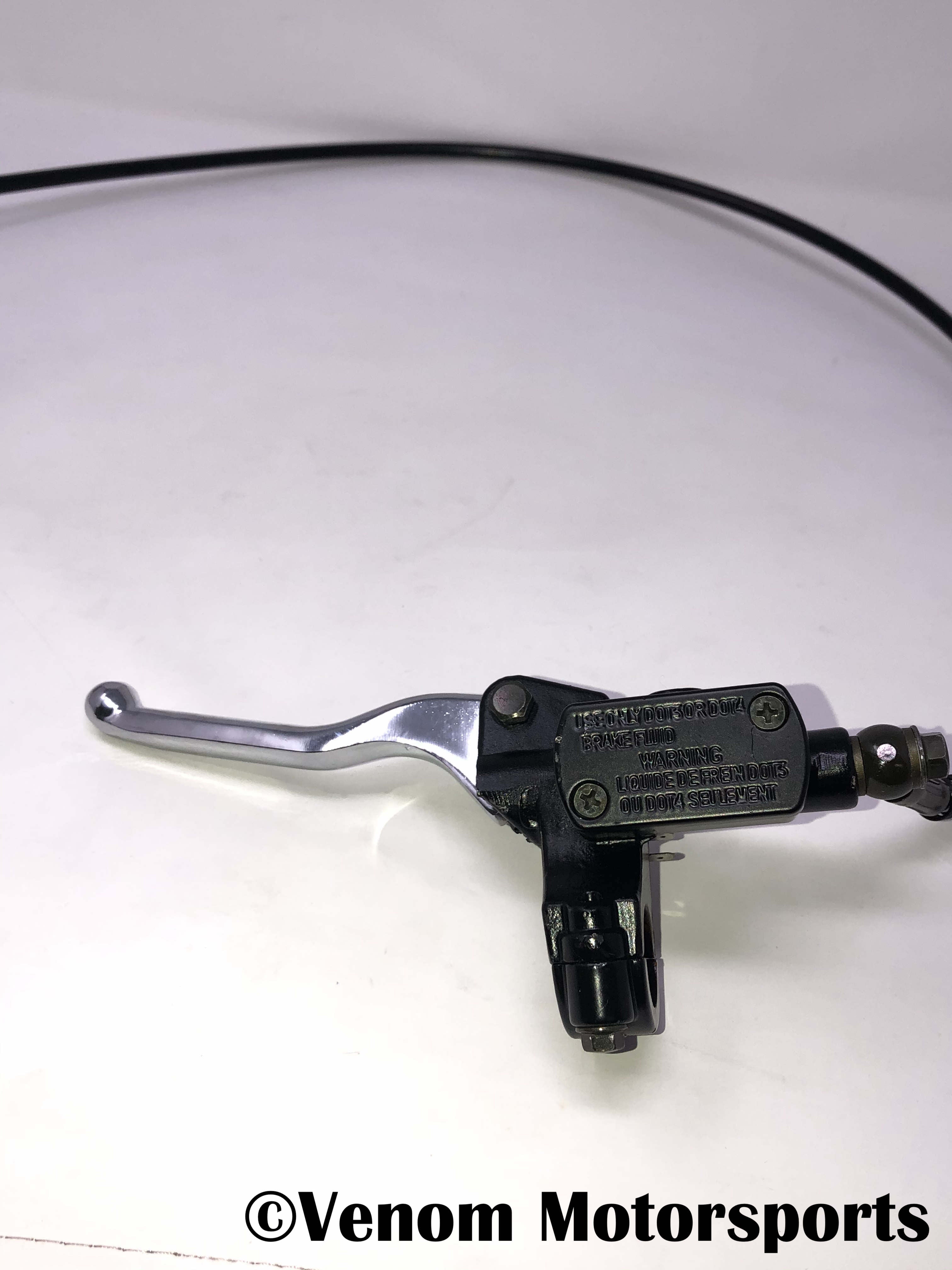 Venom X15 Rear Brake Assembly with Reservoir - High-Quality Motorcycle Brake Replacement Kit | Perfect for Harley, Honda, Yamaha & More - Ideal for Off-Road, Street & Racing Bikes