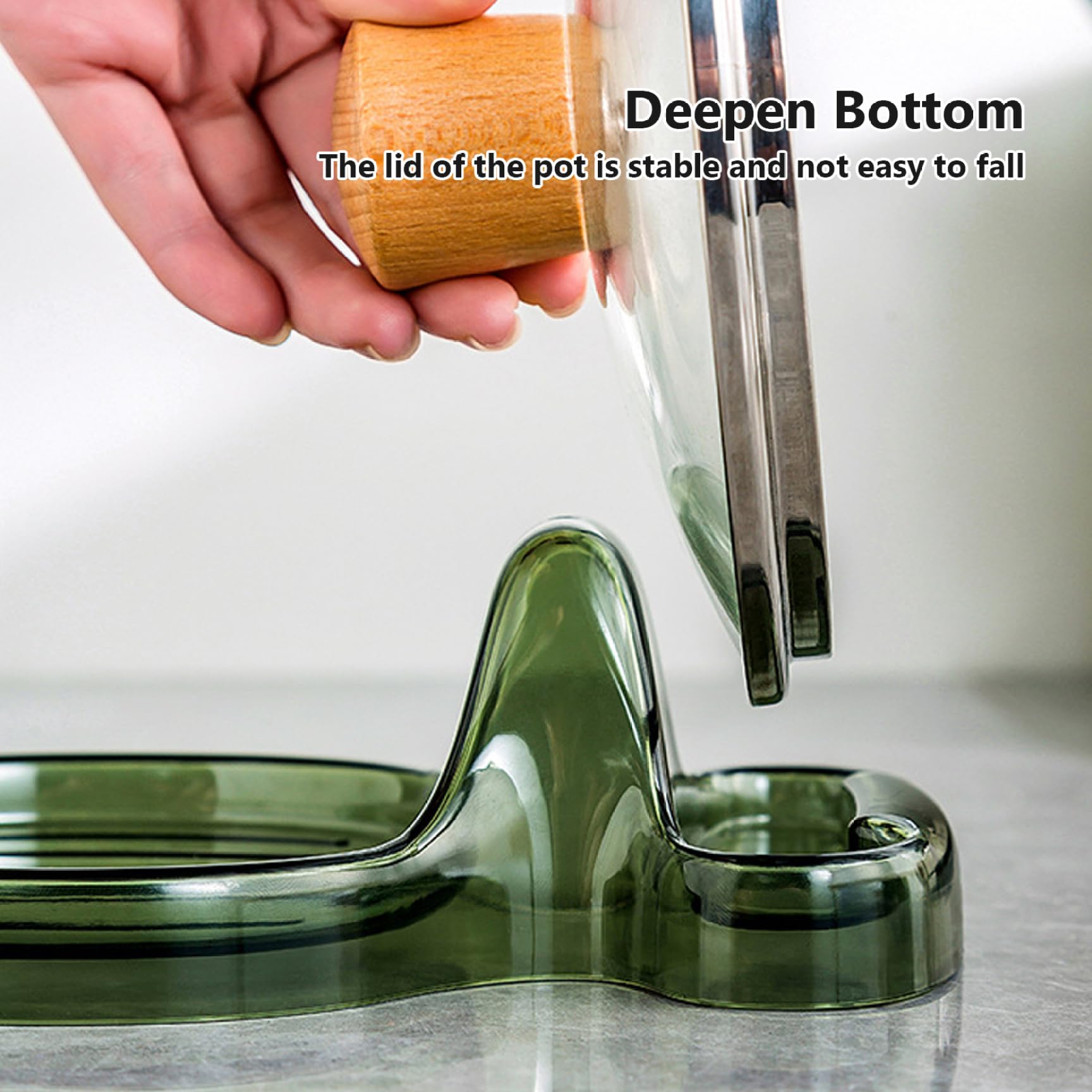 2-Pack Multifunctional Kitchen Lid Holder & Spoon Rest - Stove Top Organizer for Pots, Pans & Utensils - Prevents Water Drips & Keeps Countertops Clean - Perfect for Cooking, Baking & Kitchen Organization