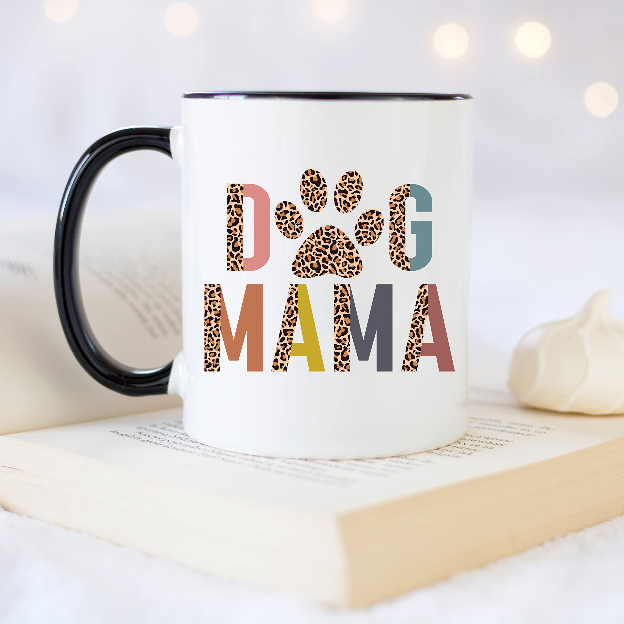 YouNique Designs 11oz Dog Mom Mug - Best Dog Lover Coffee Cup for Women with Black Handle - Perfect Gift for Pet Owners, Dog Moms & Coffee Lovers - Ideal for Morning Coffee, Office Use & Gifts