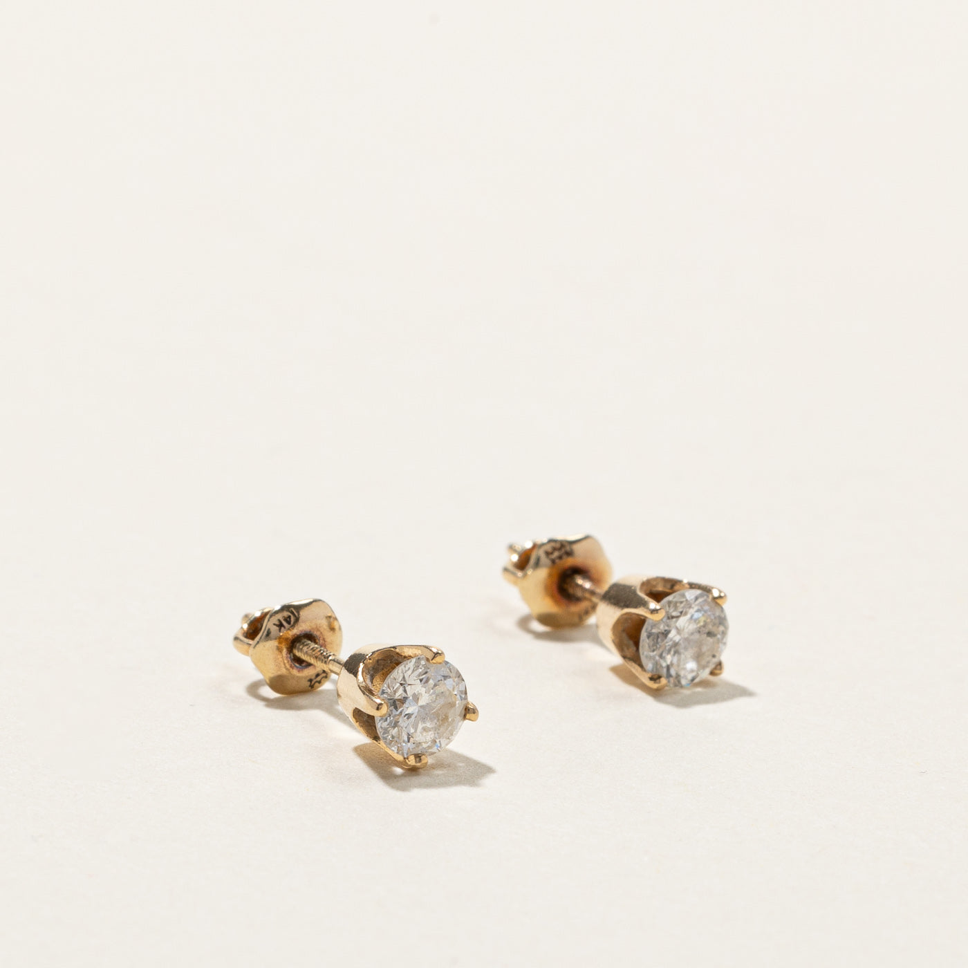 0.54ctw Diamond Stud Earrings for Women - Round Cut 14K White Gold Earrings | Perfect for Weddings, Anniversaries & Special Occasions